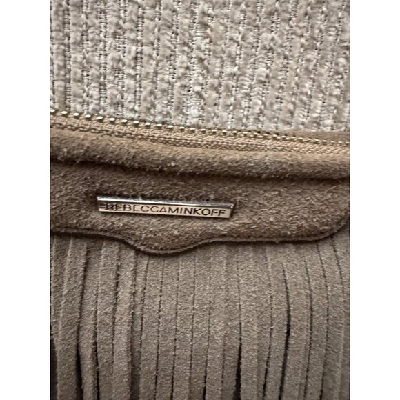 Rebecca Minkoff Taupe Suede Finn Crossbody Handbag Bag Purse - Picture 3 of 12